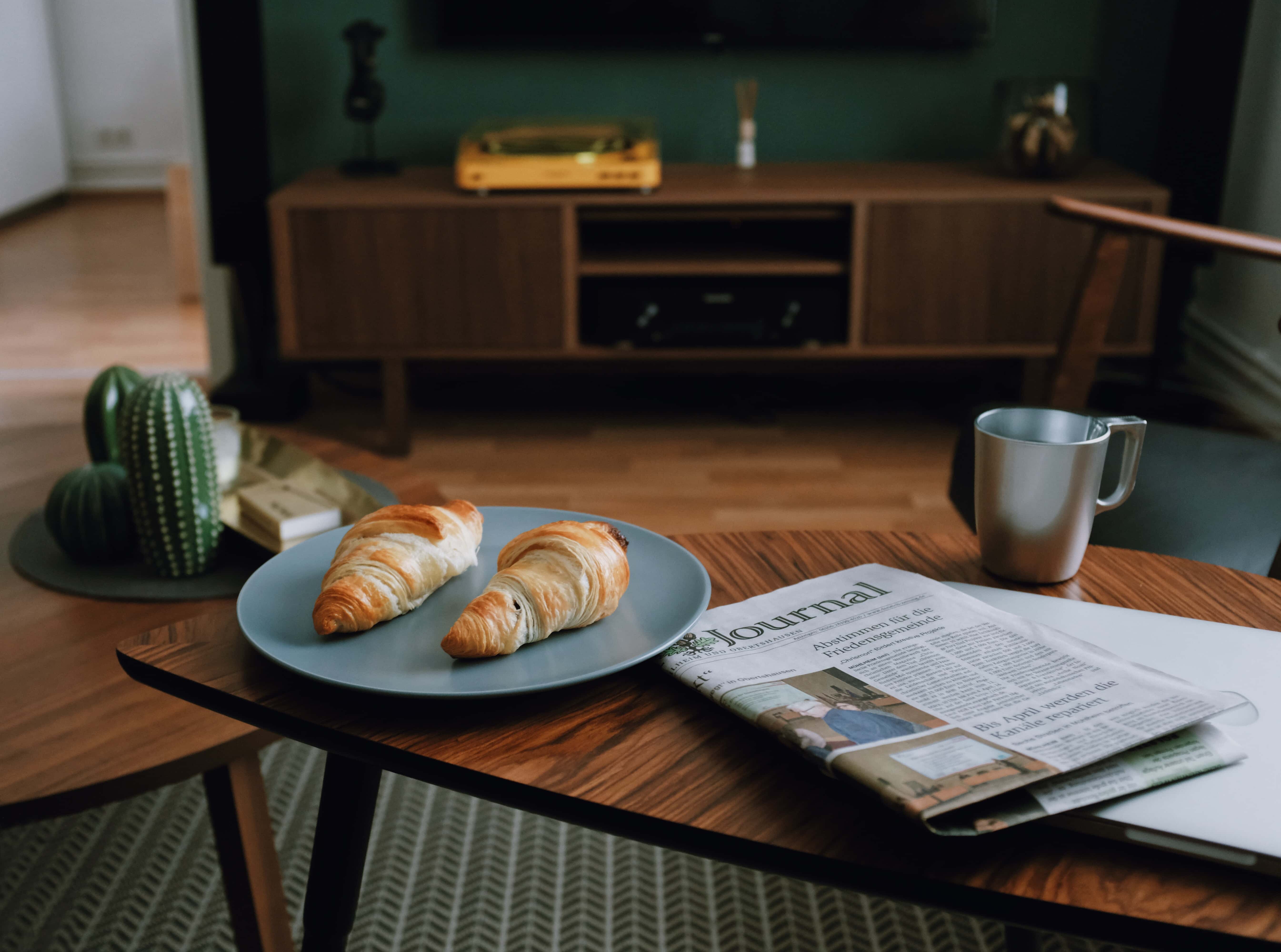 Croissants and Newspaper