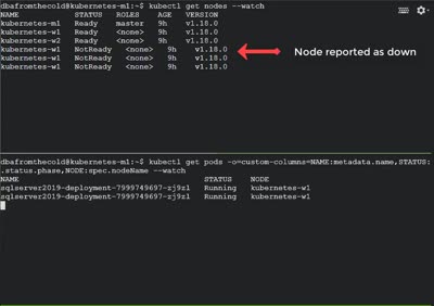 Node reported as down Screenshot